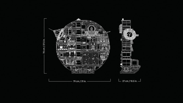 Death Star – mått 70 x 79 x 27 cm